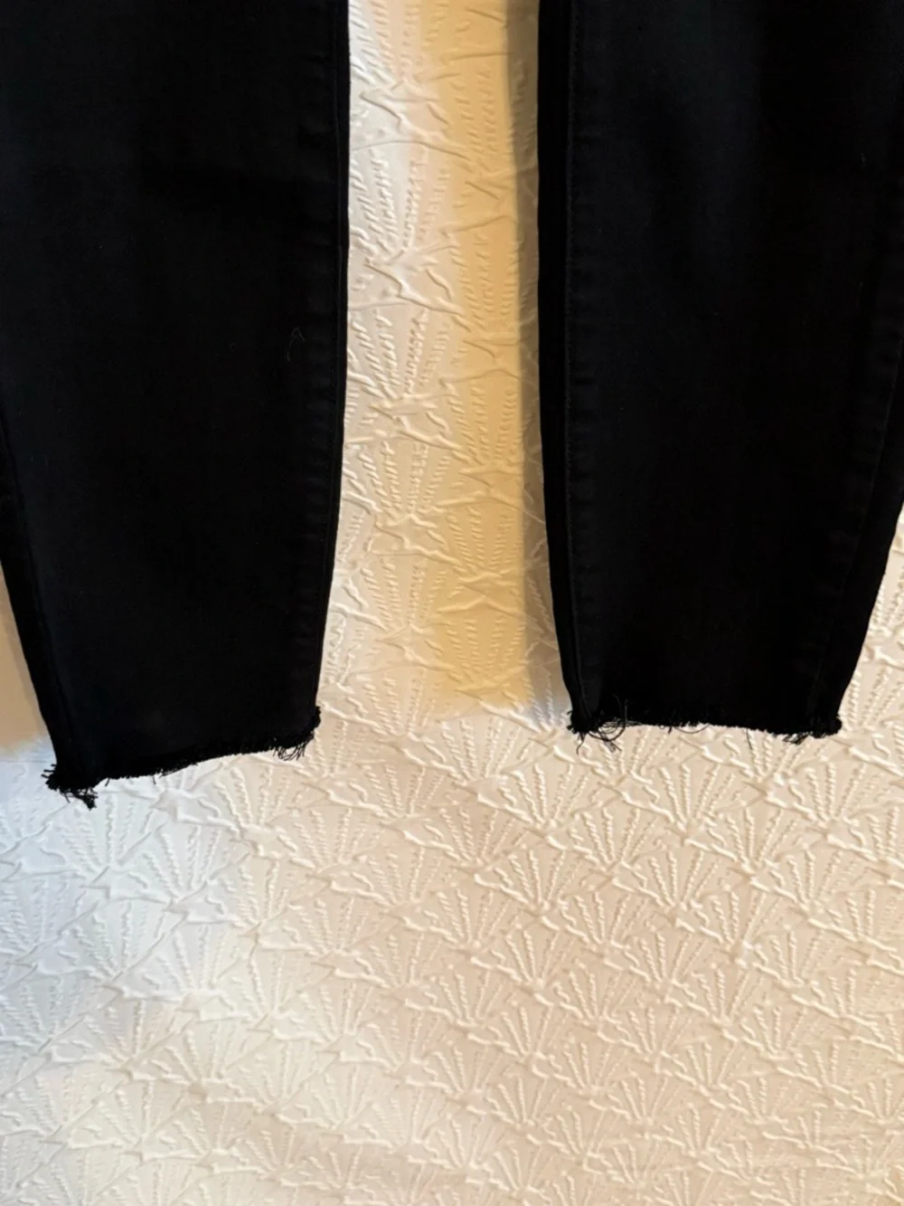 PAIGE Black High-Rise raw hem Skinny/Straight leg Jeans - Picture 4 of 7